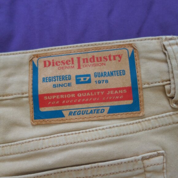 Diesel 1979 Sleenker OENAK W30 L30 Beige Skinny Fit Low Waist Skinny Leg Pants - Picture 7 of 15